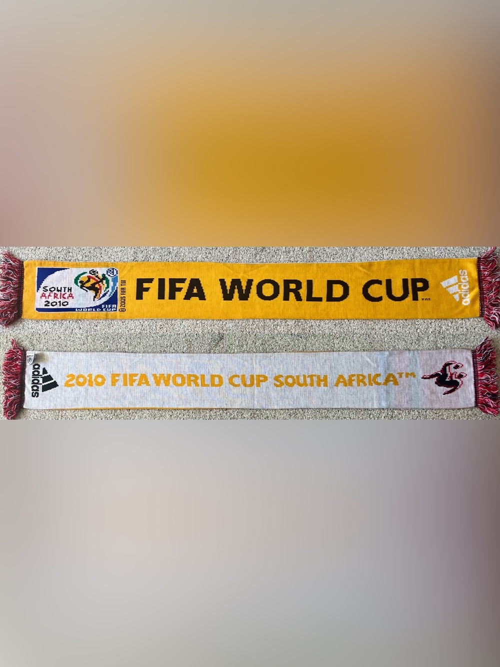 2010 FIFA World Cup South Africa Yellow/White Adidas Soccer Scarf